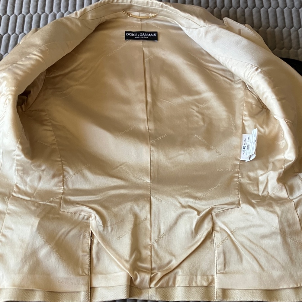 Dolce & Gabbana silk and cotton blend Beige Women's Blazer - Picture 4 of 4